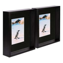 "Nicola Spring 8"" x 10"" 3D Deep Box Photo Frames - 4"" x 6"" Mount - Black - Pack of 5" - thumbnail 1