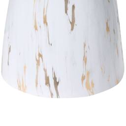 Wyld and Coco Compact Round Side Table Marble Effect Base Gold Accent Tempered in White - thumbnail 5