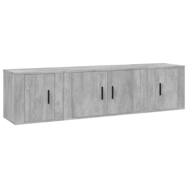 Berkfield Home 3 Piece TV Cabinet Set Concrete Grey Engineered Wood - image 1