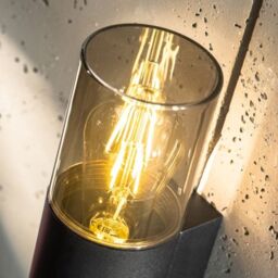 CGC Lighting 'Bluebell' Outdoor Cylinder Wall Light E27 Mains Power in Black - thumbnail 3