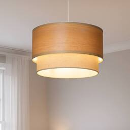 Lighting Collection Carter Two Tier Easy Fit Shade in Brown - thumbnail 1
