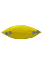 Furn Hoola Pom Pom Soft Velvet Cushion in Yellow - Size: 45 cm x 45 cm - thumbnail 2
