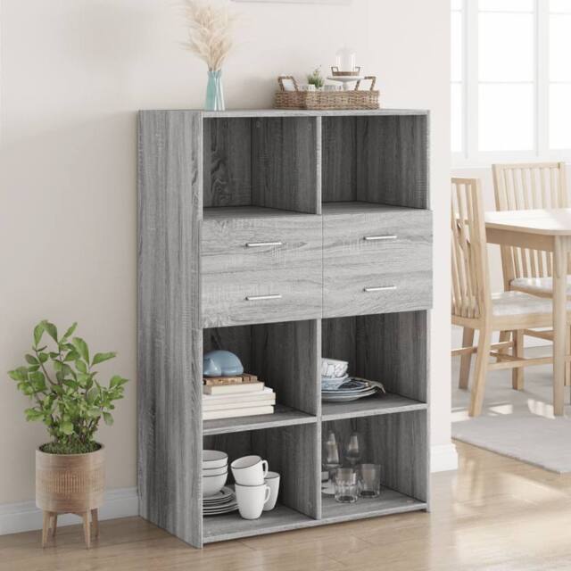Berkfield Home Highboard Grey Sonoma 80x42.5x124 cm Engineered Wood - image 1