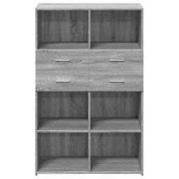 Berkfield Home Highboard Grey Sonoma 80x42.5x124 cm Engineered Wood - thumbnail 4