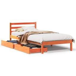 Berkfield Home Bed Frame without Mattress Wax Brown 90x200 cm Solid Wood Pine - thumbnail 2
