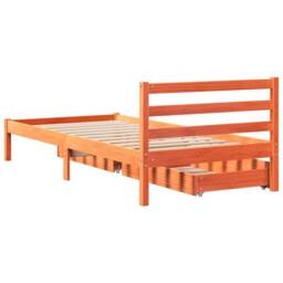 Berkfield Home Bed Frame without Mattress Wax Brown 90x200 cm Solid Wood Pine - thumbnail 6