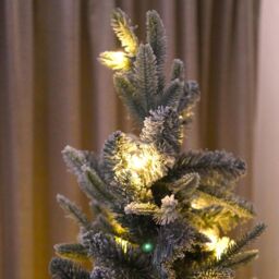 mysmartbuy Pop-Up Pre-Lit Frosted Pine Christmas Tree with Warm White LEDs & Timer in Green - Size: 7ft - thumbnail 6