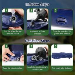 KORVIXA Portable Inflatable Air Bed Mattress in Blue - Size: Single - thumbnail 5