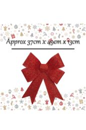 VFM e-Store Tinsel Bow Christmas Decoration X 1 37cm x 49cm x 13cm Red - Size: 37 cm x 49 cm x 13 cm - thumbnail 2