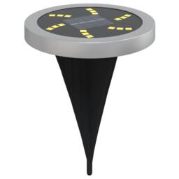 Berkfield Home Solar Ground Lights with Ground Spikes Outdoor 12 pcs Warm White in Black - thumbnail 4