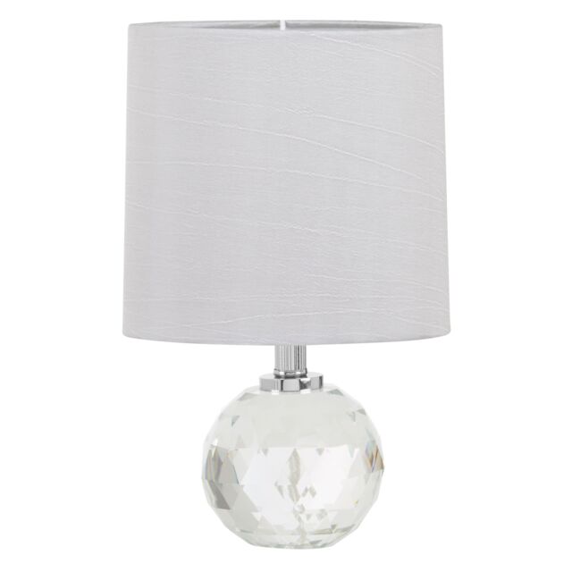 Orsina Crystal Table Lamp With Diamond-Cut Sphere Base, Desk Light With Chrome Stem, Decorative Accent For Offices in Silver - image 1