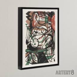 "Artery8 The Birth of Horses Abstract Franz Marc Vintage Framed Canvas Wall Art in White - Size: W12"" x H16""" - thumbnail 2