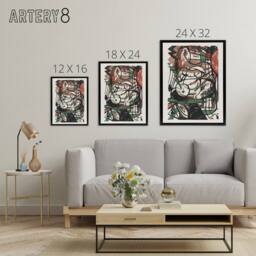 "Artery8 The Birth of Horses Abstract Franz Marc Vintage Framed Canvas Wall Art in White - Size: W12"" x H16""" - thumbnail 4