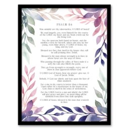 "Artery8 Wall Art Print Psalm 84 Day in Thy Courts Better than Thousand Elsewhere Framed Art in Purple - Size: W12"" x H16""" - thumbnail 1