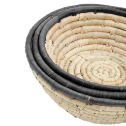 Orsina Lidi Set Of 3 Palm Leaf Baskets With Black Trim in Natural - thumbnail 6