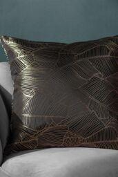 Wylder Tropics Seymour Embroidered Satin Cushion in Black - Size: 50 cm x 50 cm - thumbnail 4