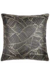 Wylder Tropics Seymour Embroidered Satin Cushion in Black - Size: 50 cm x 50 cm