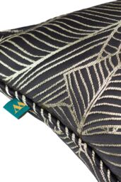 Wylder Tropics Seymour Embroidered Satin Cushion in Black - Size: 50 cm x 50 cm - thumbnail 3