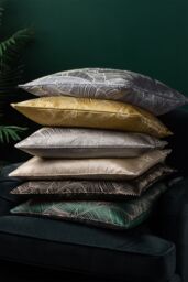 Wylder Tropics Seymour Embroidered Satin Cushion in Black - Size: 50 cm x 50 cm - thumbnail 5