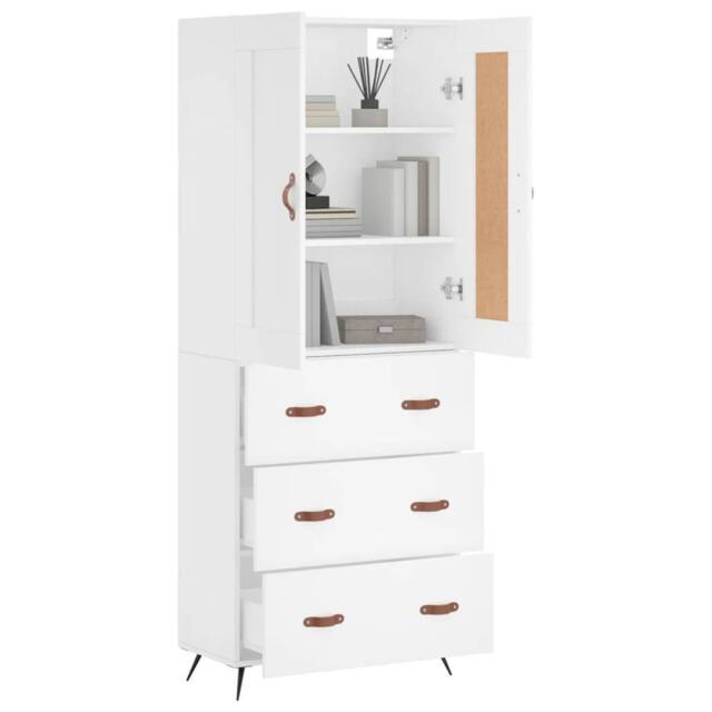 Berkfield Home Highboard White 69.5x34x180 cm Engineered Wood - image 1