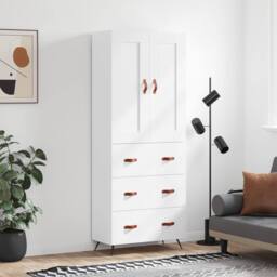 Berkfield Home Highboard White 69.5x34x180 cm Engineered Wood - thumbnail 2