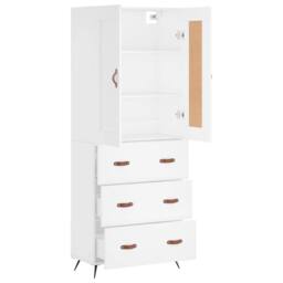 Berkfield Home Highboard White 69.5x34x180 cm Engineered Wood - thumbnail 4