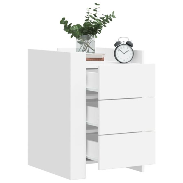 Berkfield Home Bedside Cabinet White 45x50x65 cm Engineered Wood - Size: 45 x 50 x 65 cm - image 1