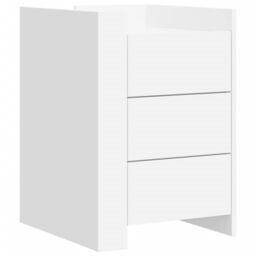 Berkfield Home Bedside Cabinet White 45x50x65 cm Engineered Wood - Size: 45 x 50 x 65 cm - thumbnail 2