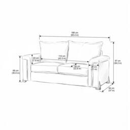 Somnior Deco Arch 2 Seater Sofa Sherpa Columbus Fabric, Made in the UK in Burnt Orange - thumbnail 6