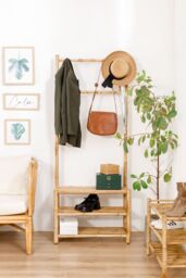 Nordlys Entryway Solid Wood Coat Rack in Brown - thumbnail 2