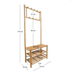 Nordlys Entryway Solid Wood Coat Rack in Brown - thumbnail 5
