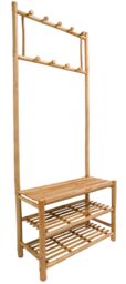 Nordlys Entryway Solid Wood Coat Rack in Brown - thumbnail 1