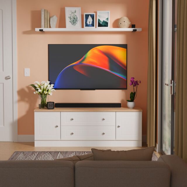 Ready Assembled 2 U Cambridge 2 Door 2 Drawer Superwide TV Unit (Ready Assembled) in White - image 1