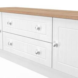 Ready Assembled 2 U Cambridge 2 Door 2 Drawer Superwide TV Unit (Ready Assembled) in White - thumbnail 5