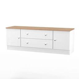 Ready Assembled 2 U Cambridge 2 Door 2 Drawer Superwide TV Unit (Ready Assembled) in White - thumbnail 4
