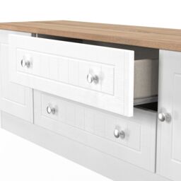 Ready Assembled 2 U Cambridge 2 Door 2 Drawer Superwide TV Unit (Ready Assembled) in White - thumbnail 7