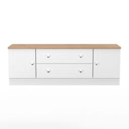 Ready Assembled 2 U Cambridge 2 Door 2 Drawer Superwide TV Unit (Ready Assembled) in White - thumbnail 2