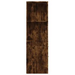 Berkfield Home Narrow Bathroom Cupboard with Wheels Smoked Oak Engineered Wood in Brown - thumbnail 4