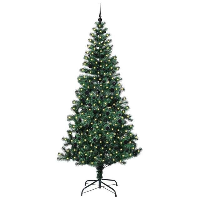 Berkfield Home Elegant Artificial Pre-lit Christmas Tree Green 240 cm PVC & Metal - image 1