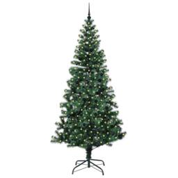 Berkfield Home Elegant Artificial Pre-lit Christmas Tree Green 240 cm PVC & Metal - thumbnail 1