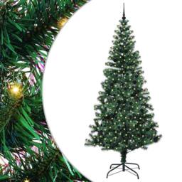 Berkfield Home Elegant Artificial Pre-lit Christmas Tree Green 240 cm PVC & Metal - thumbnail 3