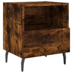 Berkfield Home Bedside Cabinets 2 pcs Smoked Oak 40x35x47.5 cm Engineered Wood in Brown - thumbnail 6