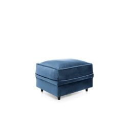 Abakus Direct Chicago Spill-Proof Velvet Footstool in Dark Blue - thumbnail 2