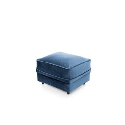 Abakus Direct Chicago Spill-Proof Velvet Footstool in Dark Blue - thumbnail 3