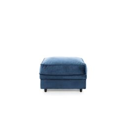 Abakus Direct Chicago Spill-Proof Velvet Footstool in Dark Blue - thumbnail 1