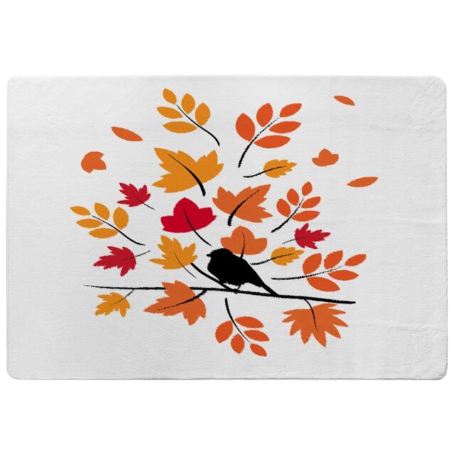 Benjamin Tate Design Autumn Bird On Branch Rug in Natural - Size: Large - image 1