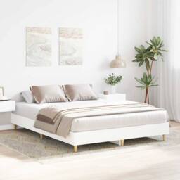 Berkfield Home Bed Frame No Mattress White 150x200 cm King Size Engineered Wood - thumbnail 3