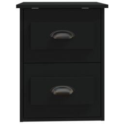Berkfield Home Wall-mounted Bedside Cabinet Black 41.5x36x53cm - Size: 41.5x36x53 cm - thumbnail 7