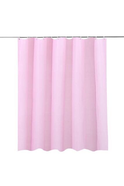 Neel Blue Shower Curtain With 12 Hooks, Mould & Mildew Resistant, Washable PEVA - 180x180cm in Baby Pink - Size: 180 cm width x 180 cm drop - image 1