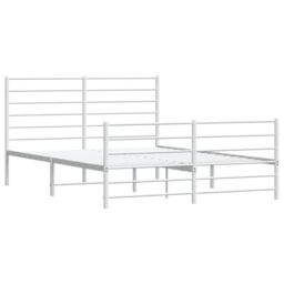 Berkfield Home Metal Bed Frame with Headboard & Footboard White 120x200 cm - Size: Small Double - thumbnail 5